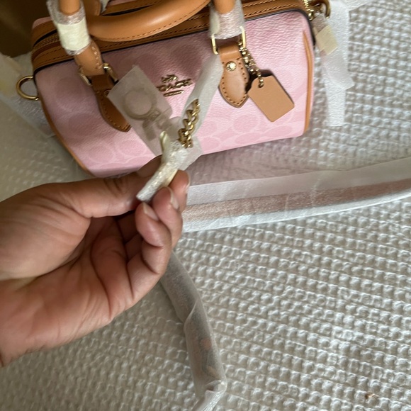 Coach MINI  Pink and Tan Satchel - Picture 2 of 5